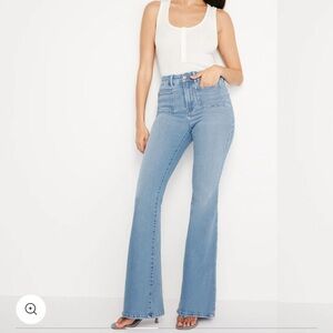 NWT Good American Good Legs Light Compression Flare Jeans
